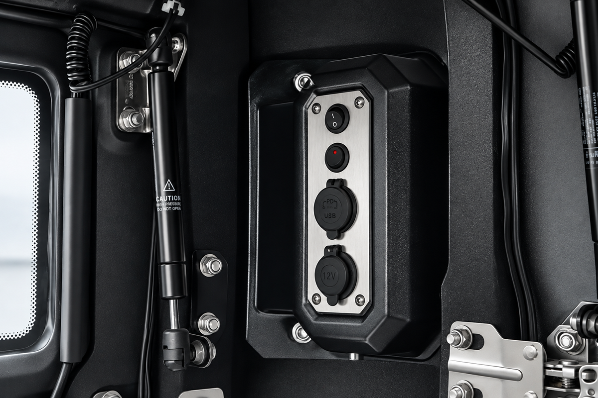Top-down view of the Integrated Rack deck